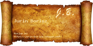 Jurin Borisz névjegykártya